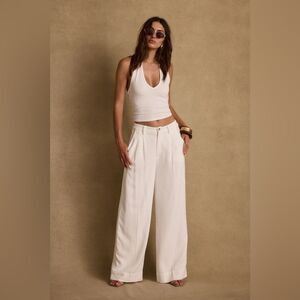 12th Tribe Cream Wide-Leg Pants